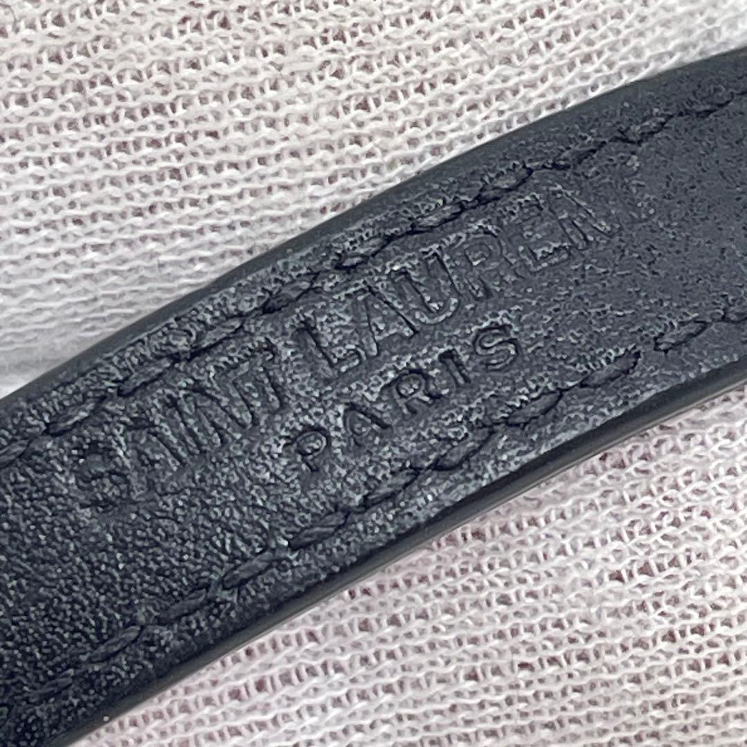 サンローラン レザーバングル ブラック マグネット式