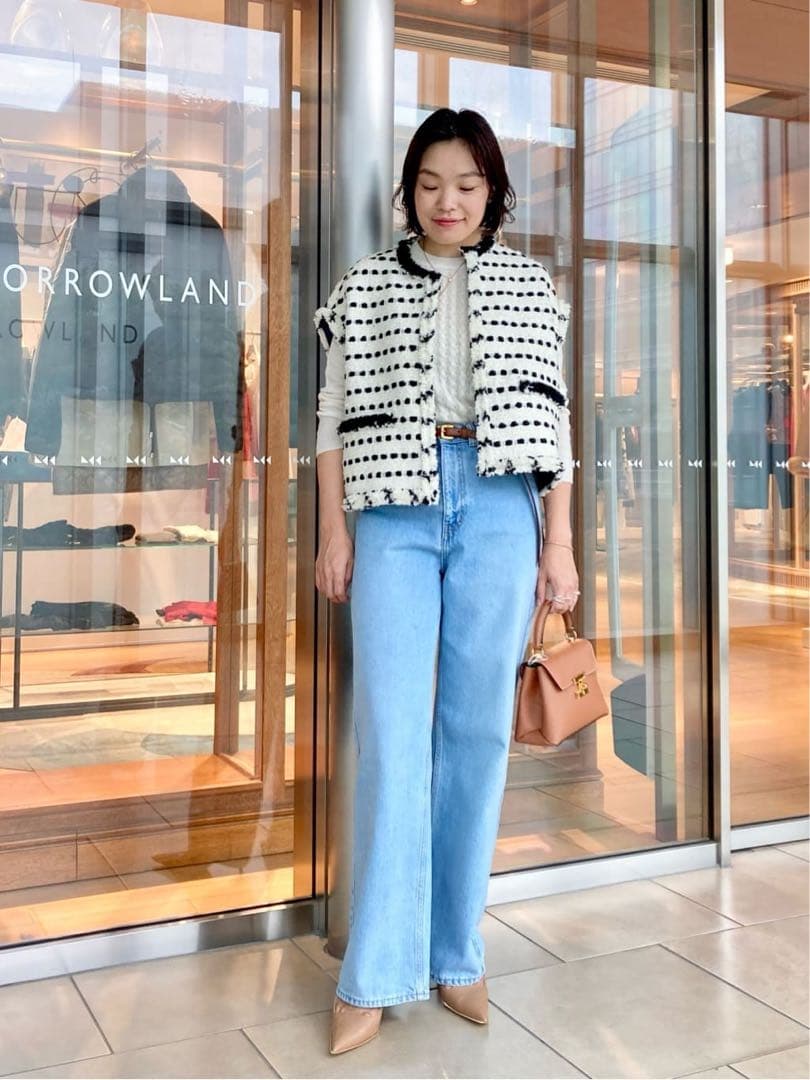 トゥモローランド マカフィー デニムワイドストレートパンツ ライトブルー 34