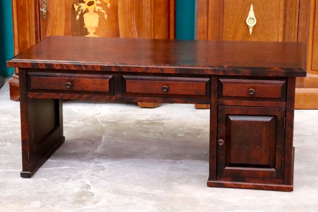 GMIS75○北海道民芸家具 文机 樺材 レトロ アンティーク 和家具 飛騨