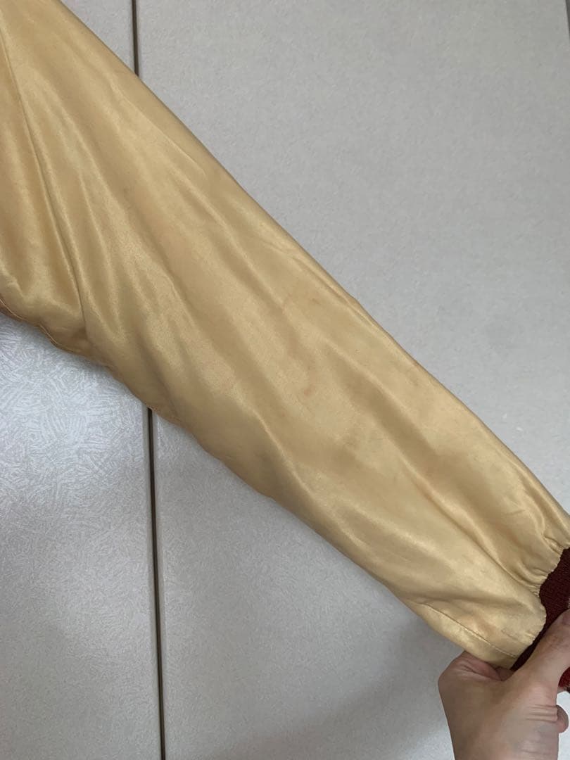 marcoスカジャン ピンク/黒 刺繍デザイン