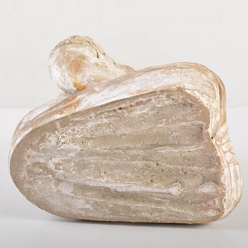 中国　加彩　漢詩刻　人物俑　置物　箱蓋無し　在銘印あり　V　R7237