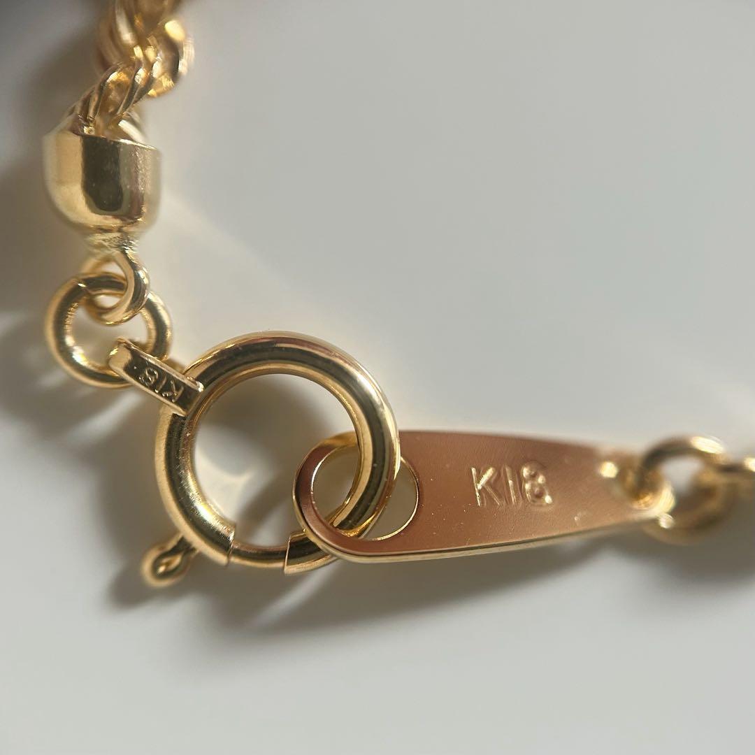 大特価✨早いもの勝ち❣️新品18金 K18 ロープチェーン ブレスレット 18cm