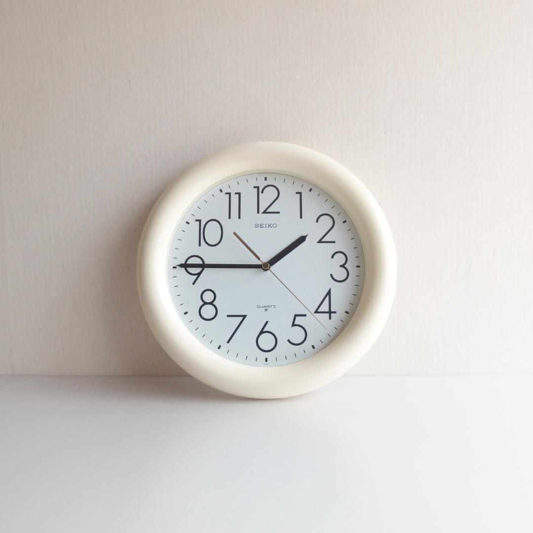 SEIKO 白い掛け時計 70-80s