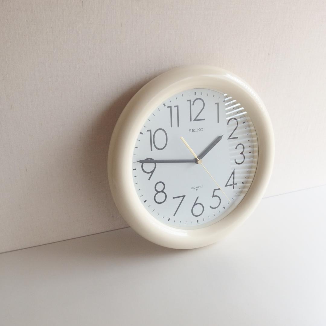 SEIKO 白い掛け時計 70-80s
