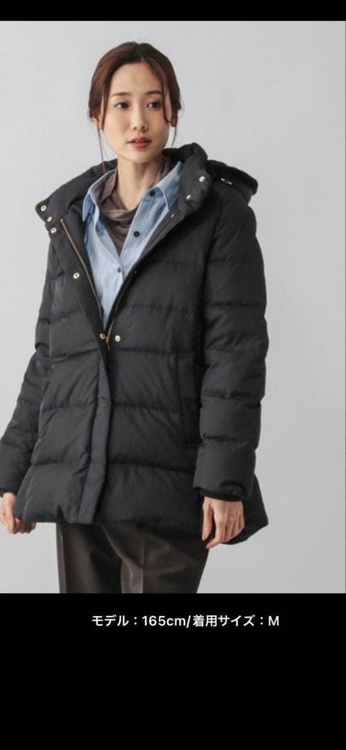 ウツクシルエット撥水ダウンコート黒497165 レディースXL グローバルワーク