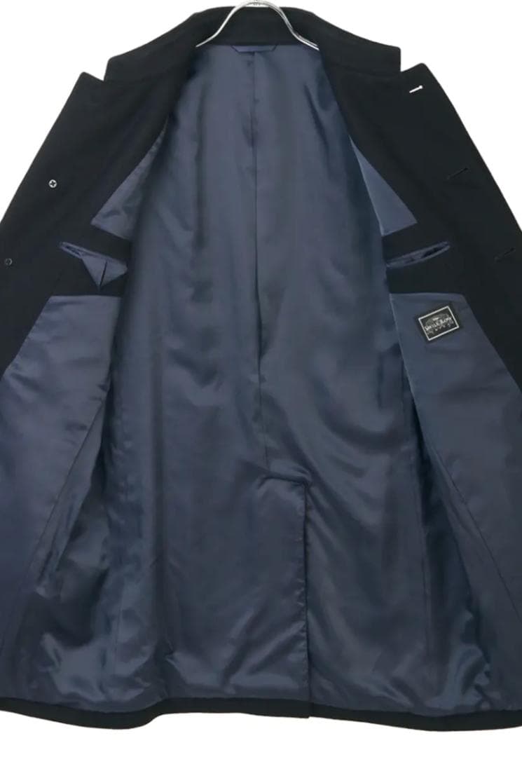 セヴィルロウ プレミアムステンカラーコートカシミヤ混 サイズM 新品 ネイビー