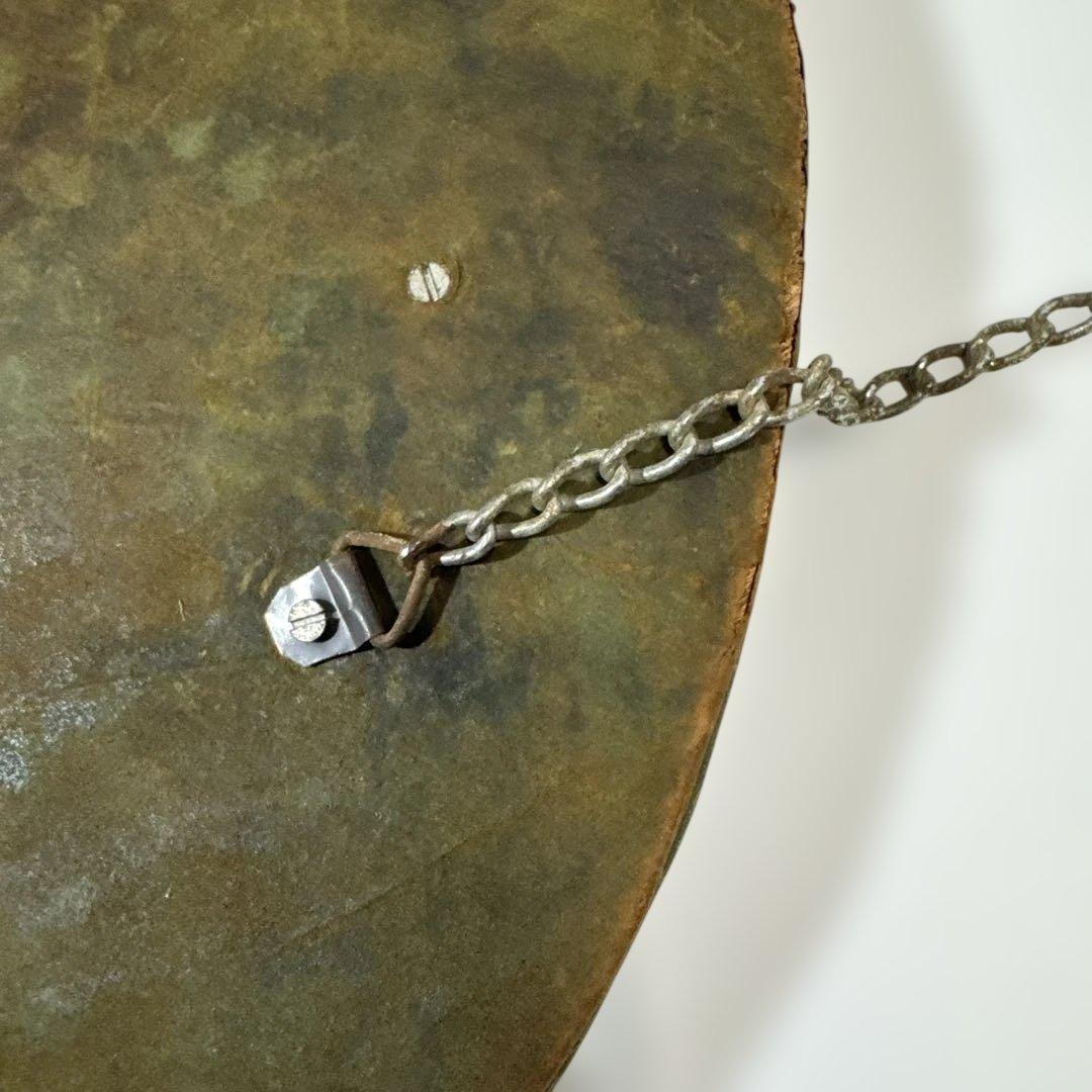 アンティーク　ヴィンテージ　ミラー　円形　グリーン　デザインミラー　吊り下げ　鏡