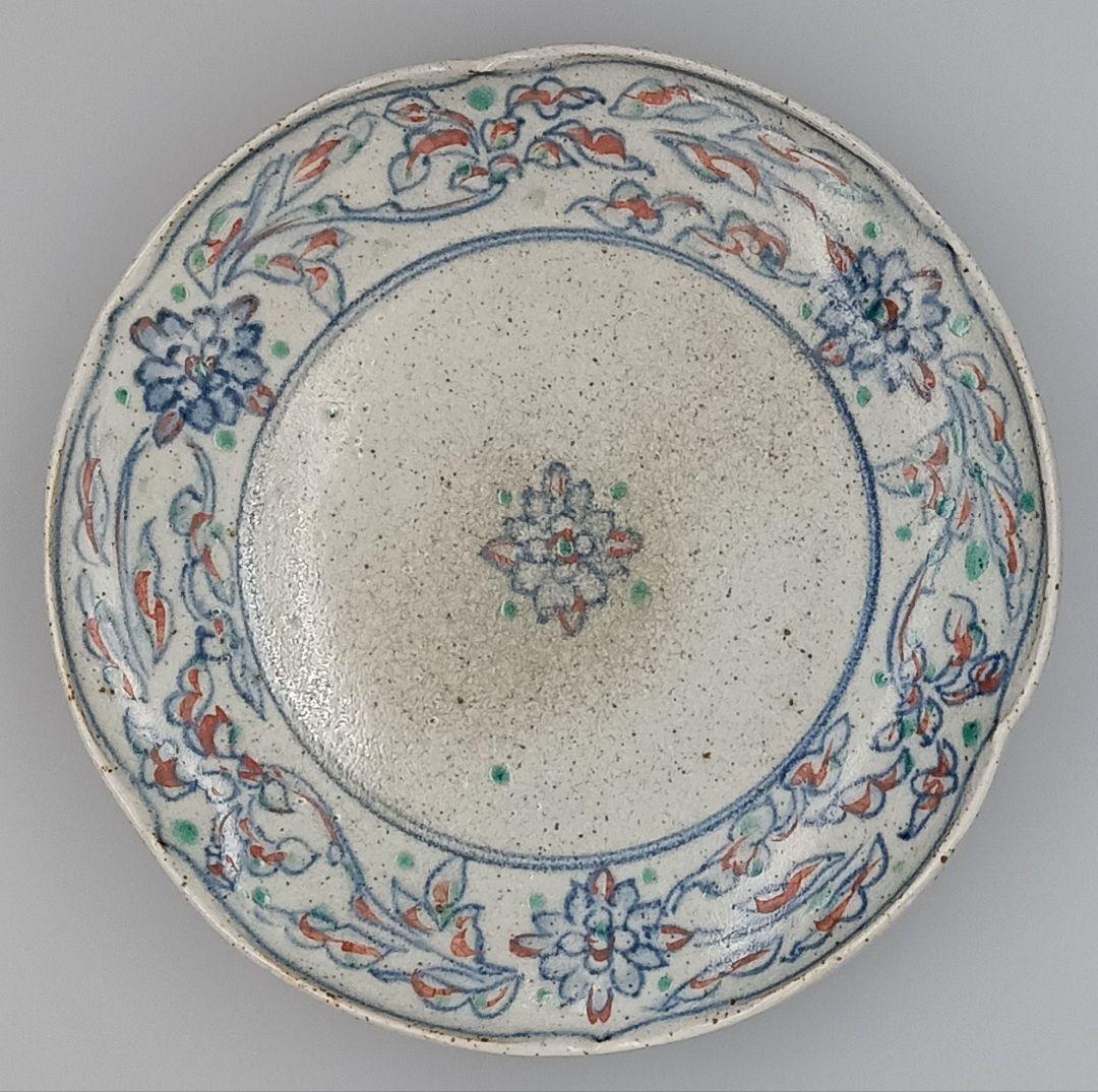 イムサエム 高台皿 器 色絵 現代作家 B