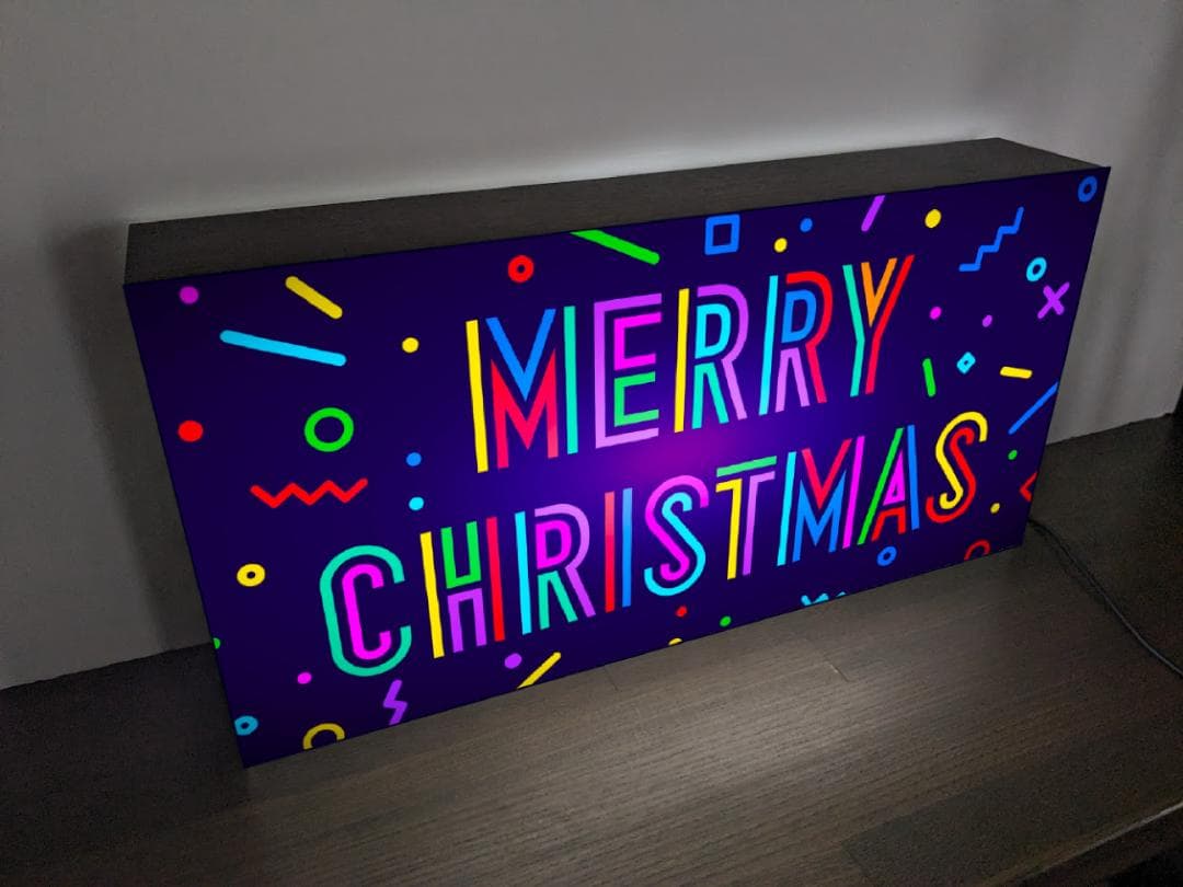 【Lサイズ】メリー クリスマス イルミネーション 看板 置物 雑貨 ライトBOX