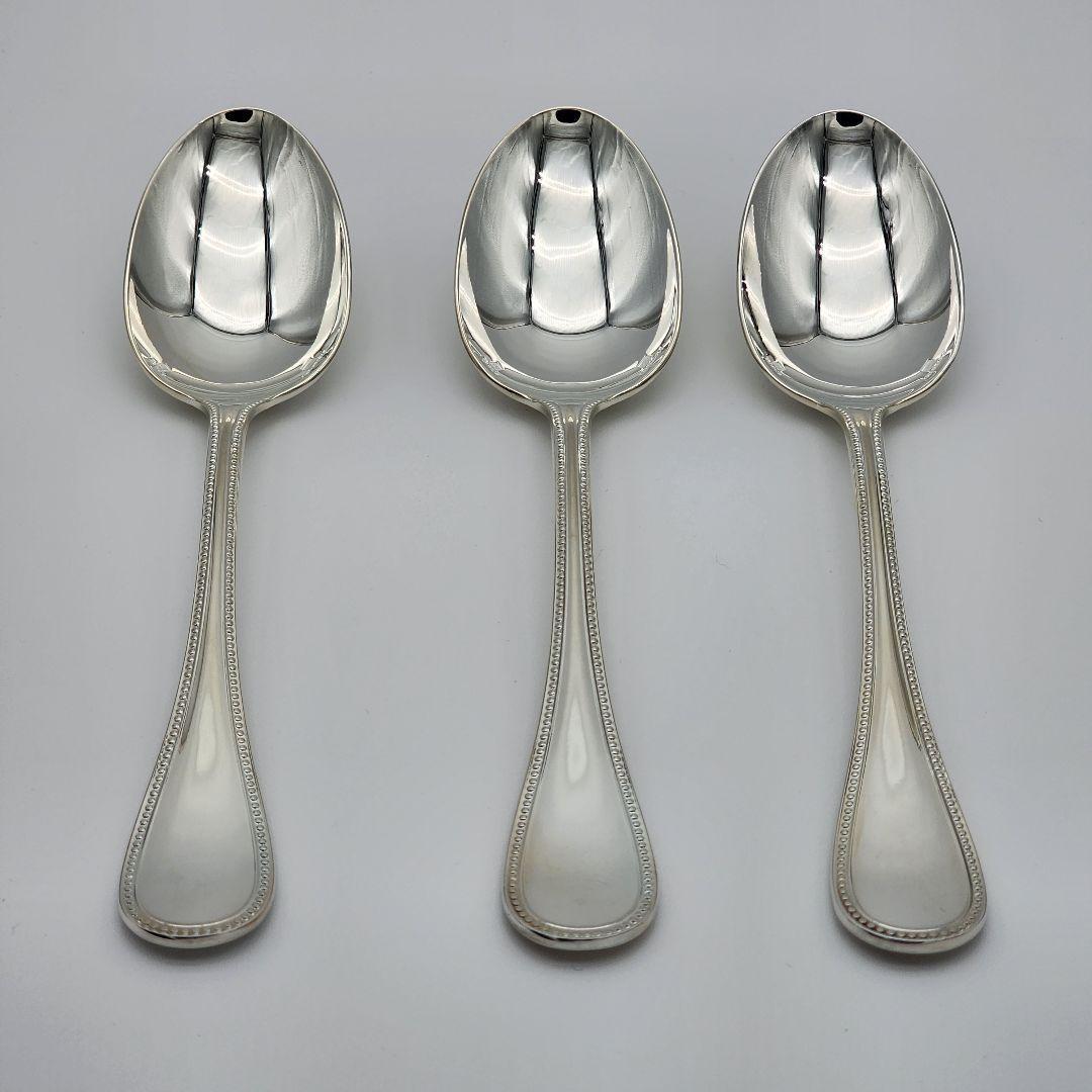 美品 Christofle クリストフル スプーン 5本組 パール シルバー