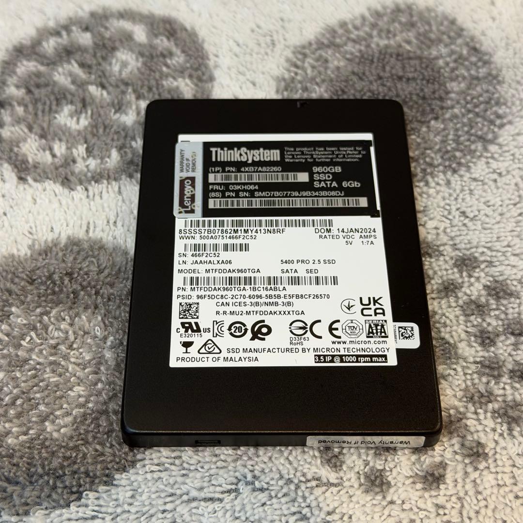 む*読様 【高耐久SSD】 Micron 5400 PRO 2.5インチ960G