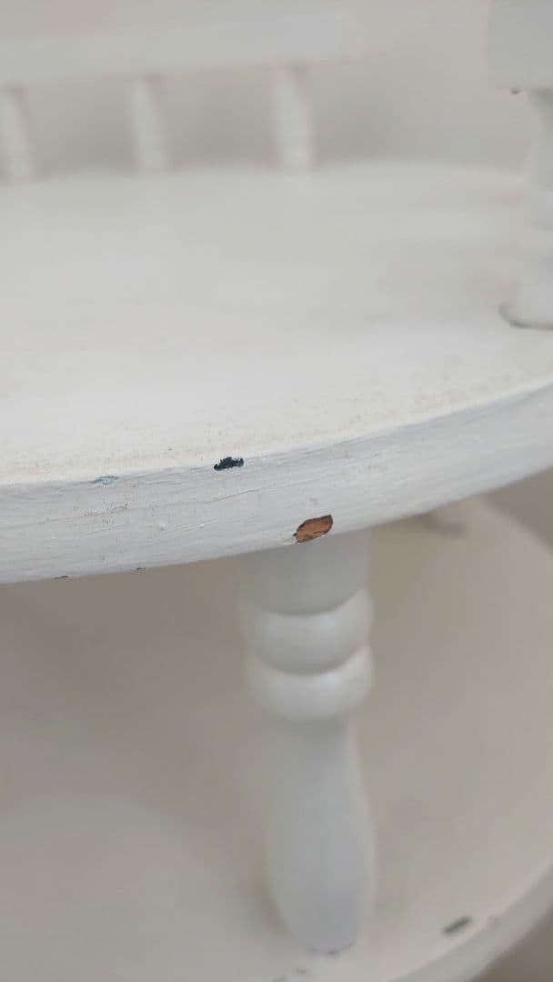 アンティーク　ホワイト　木製3段ラック