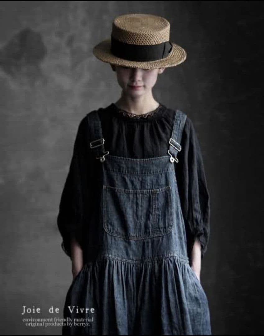 joie de vivre リネンデニムサロペットパンツ オーバーオール