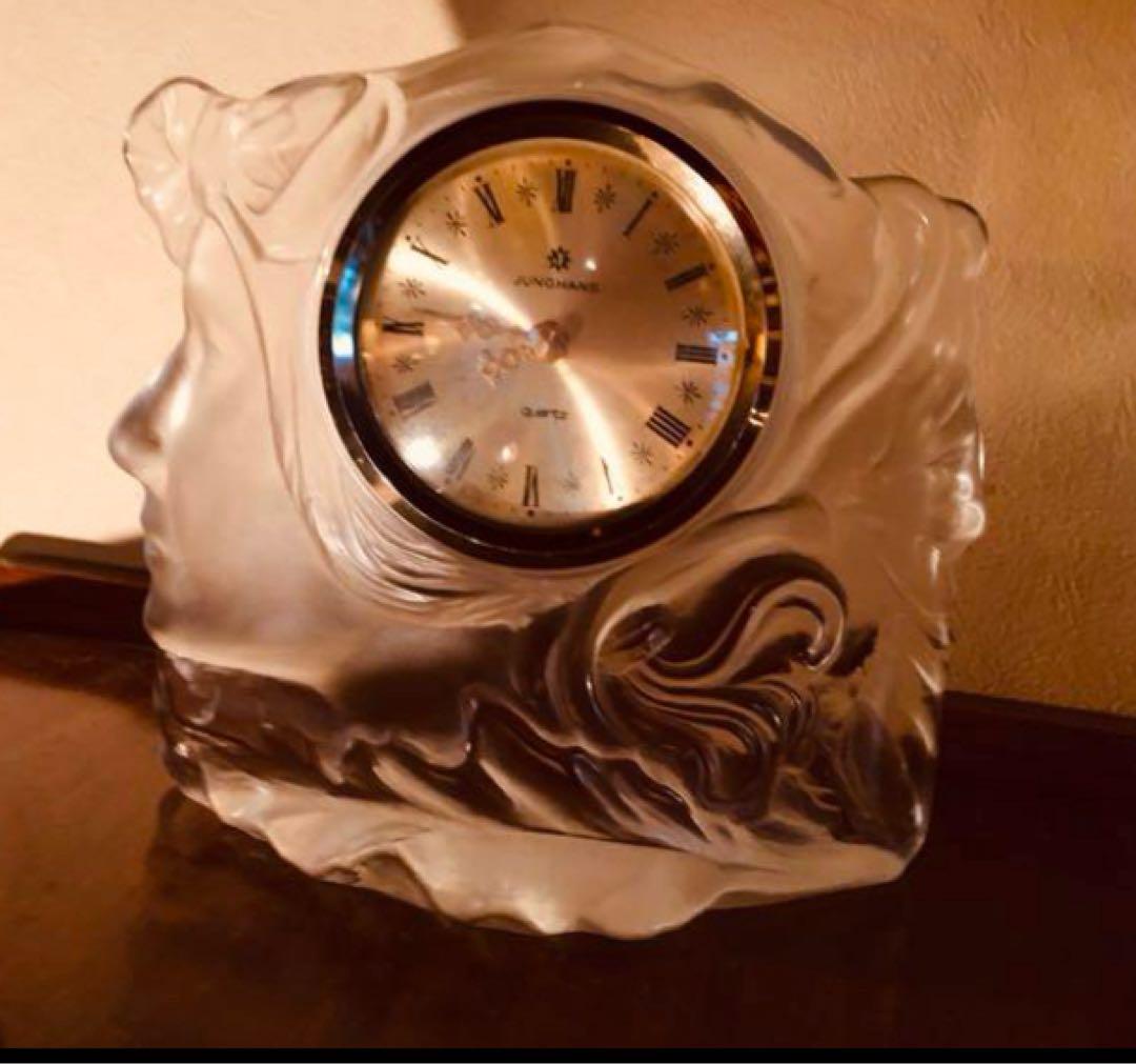 湯布院アンティークJUNGHANS/ユンハンス 女神 置時計ドイツ製 ガラス