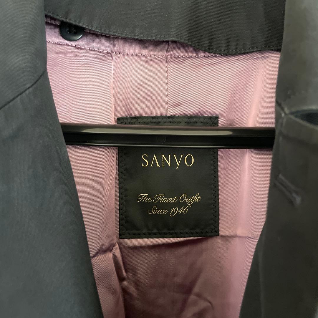 SANYO ステンカラー100年コート ネイビー