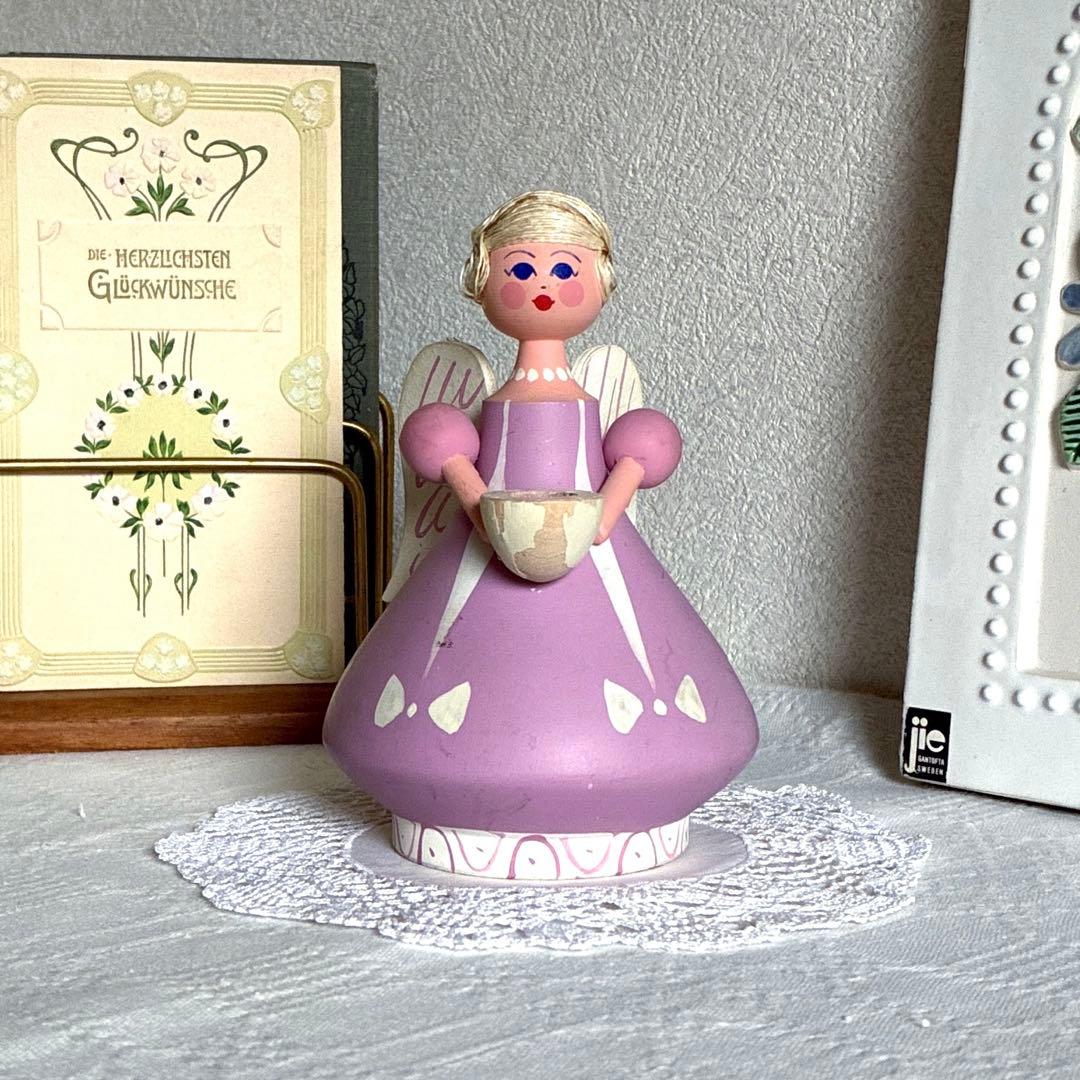 RN167 北欧ヴィンテージ Hemslöjd エンジェルのキャンドスタンド