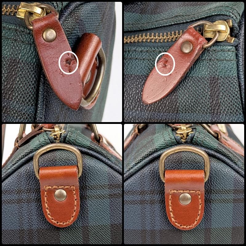 【美品】 ポロラルフローレン ミニ ボストンバッグ チェック柄 PVC レザー