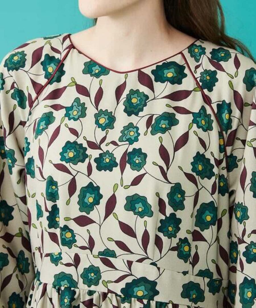 ホコモモラ＊一回着用のみ　花柄マキシ丈ワンピース