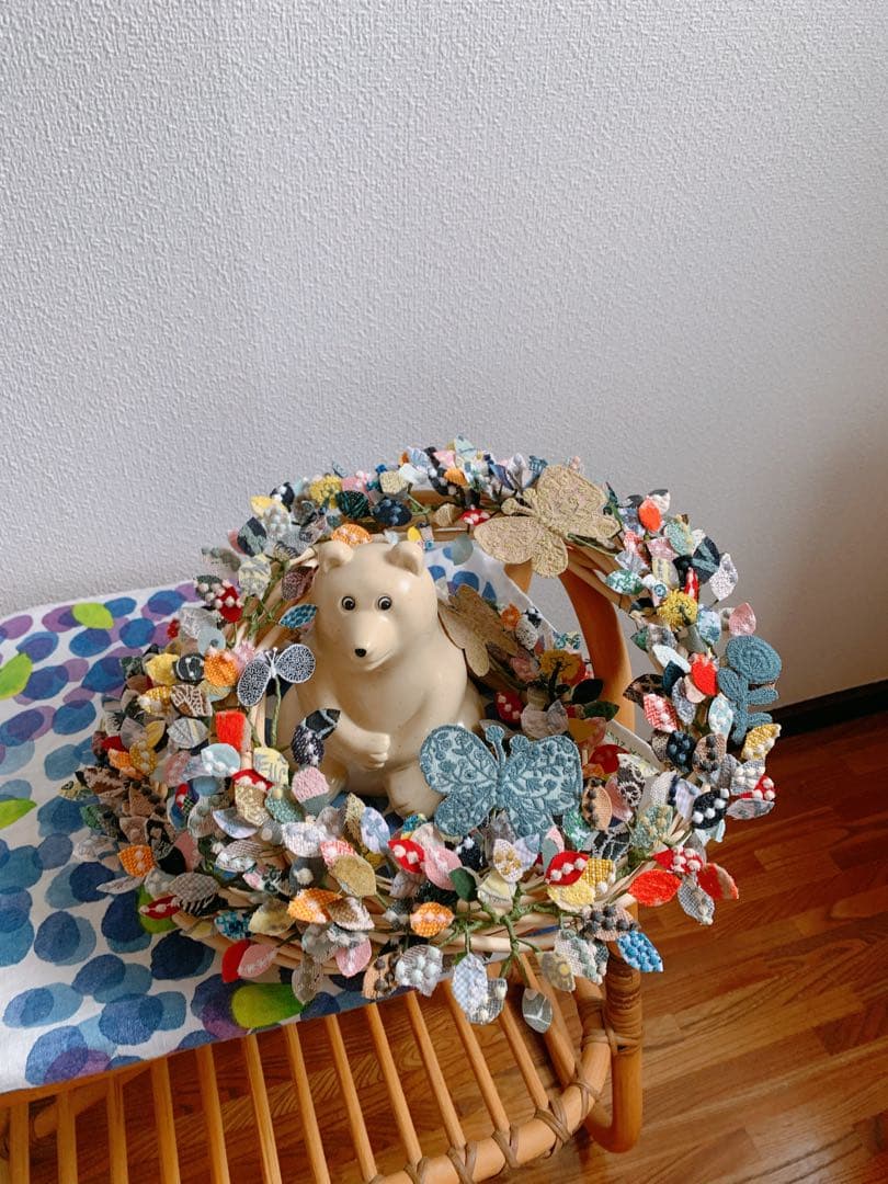 <スーパー特大サイズ⑤>モチーフ多め盛り森リース2025.ミナペルホネン仕様