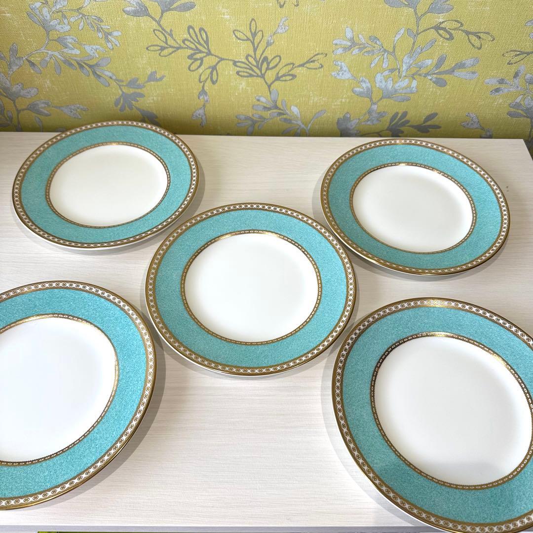 【新春セール】ウェッジウッドユーランダー パウダーターコイズ20cm磁器5枚