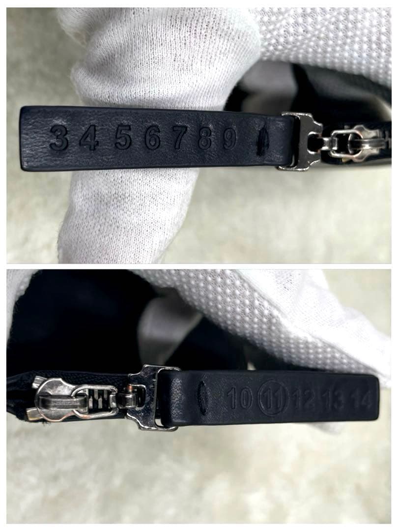 メゾンマルジェラ 2つ折り 財布　4ステッチ フリップフラップ レザー ブラック