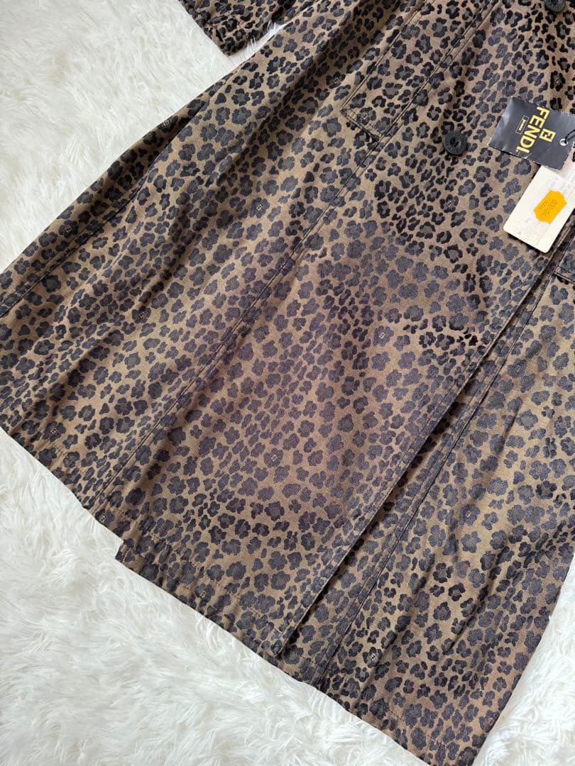 フェンディ トレンチコート　ロング　レオパード　タグつき