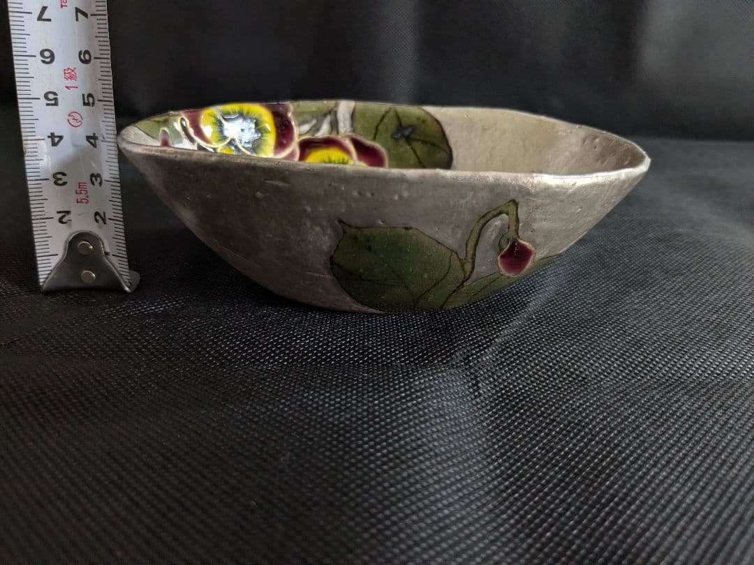 陶あん 清水焼 京焼 色絵付け 銀彩 小鉢 小皿 5枚セット