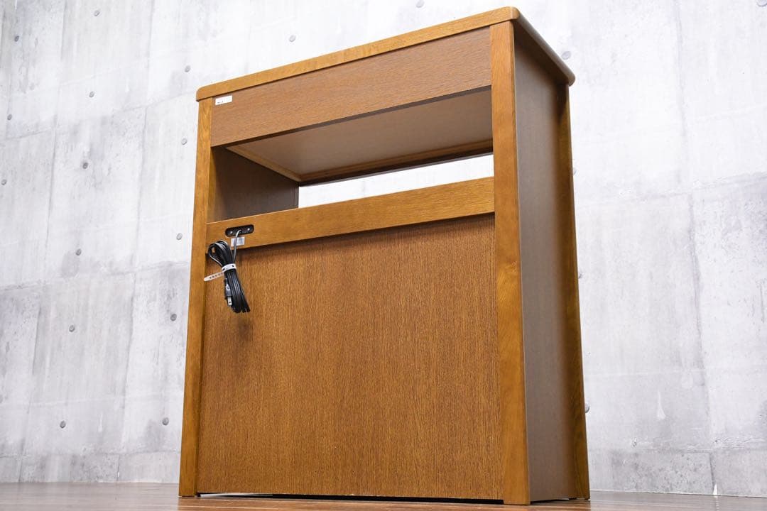 EDK82 浜本工芸 ナラ無垢材 ファックス台 2口コンセント付き 電話台