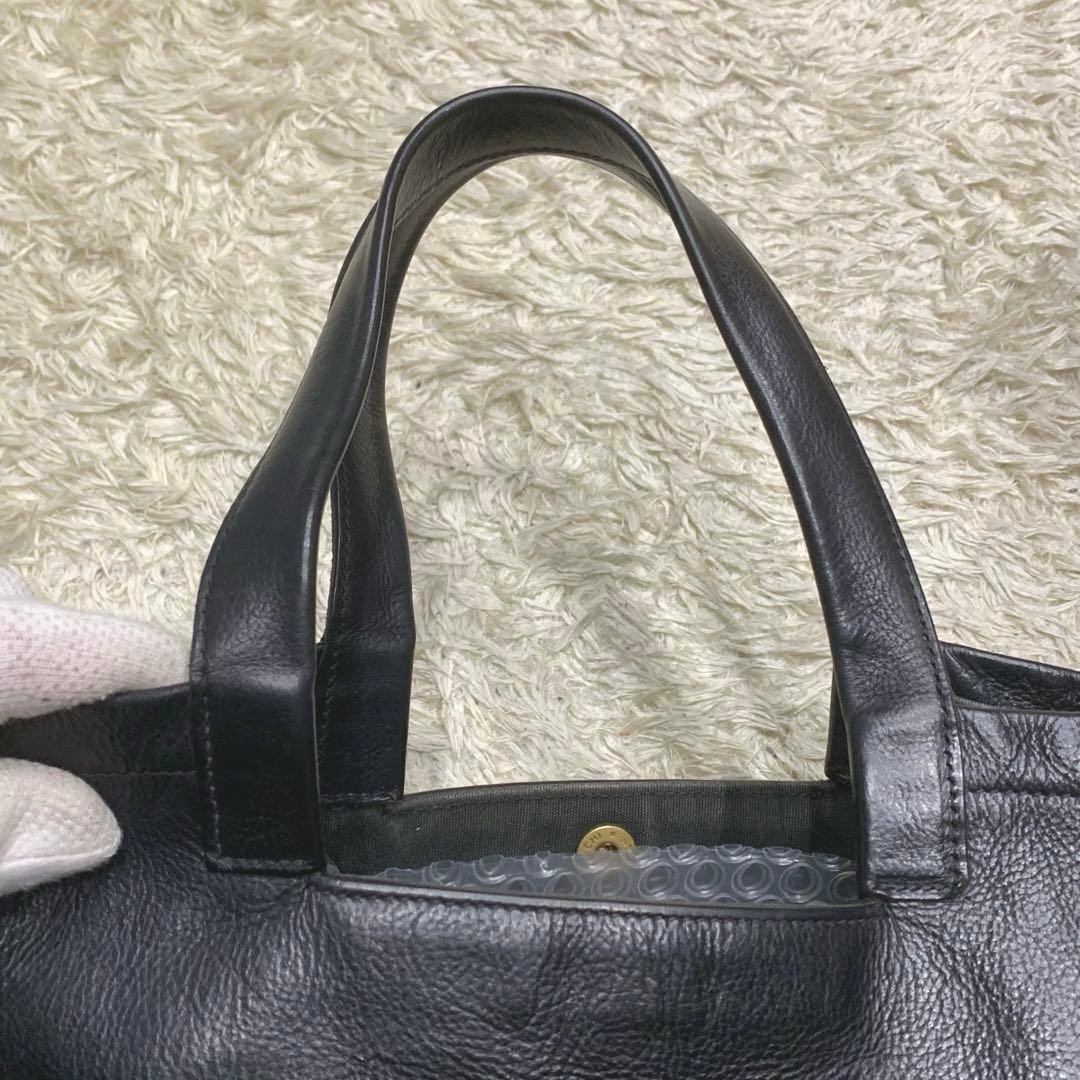 極美品✨イルビゾンテ トートバッグ オールレザーロゴ型押し A4可能 ブラック