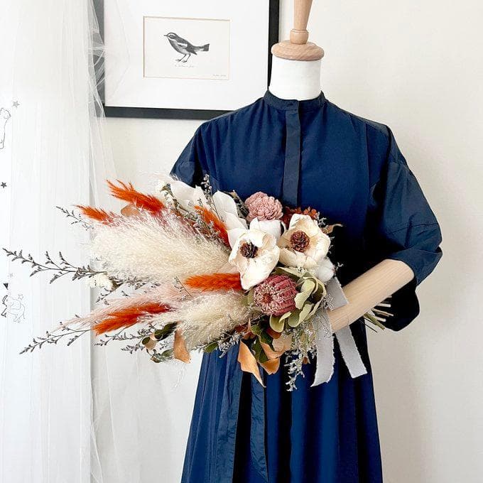 長さ約60cm・サンセットオレンジのボリュームスワッグ（ブーケ）