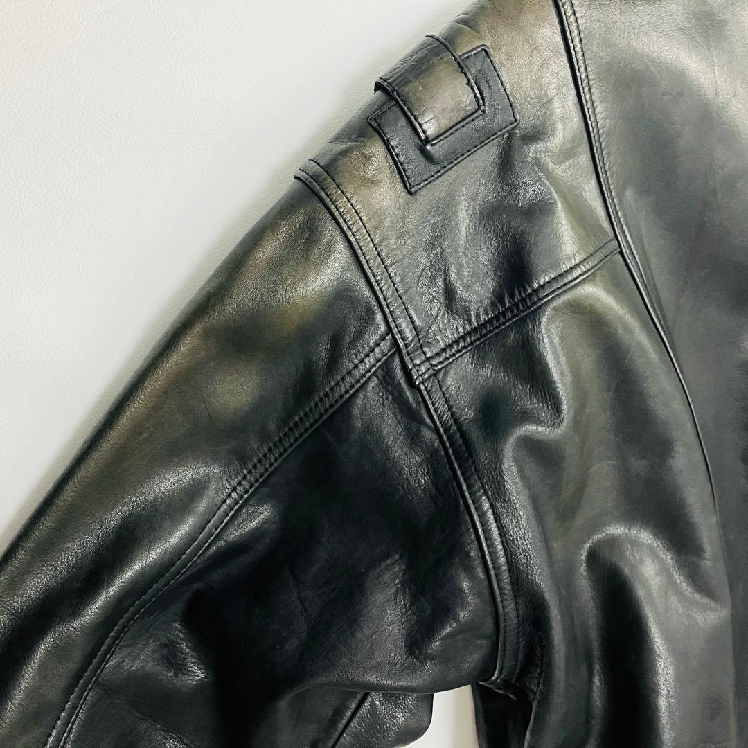 【希少サイズ】　Wind Armor ライダースジャケット　バイカー　牛革　光沢