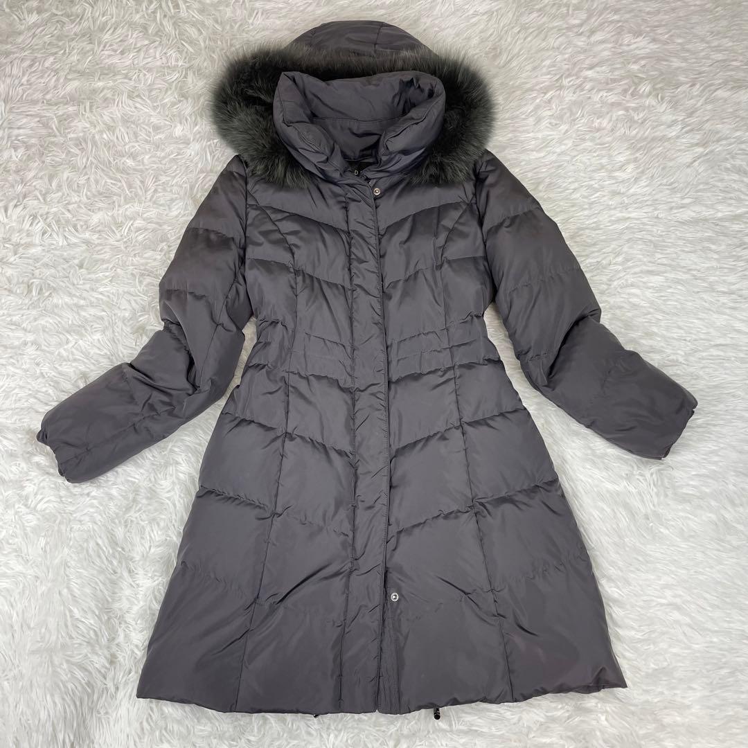 極美品✨INDIVI✨ロングダウンジャケット✨フォックスファー✨3way✨38Ｍ