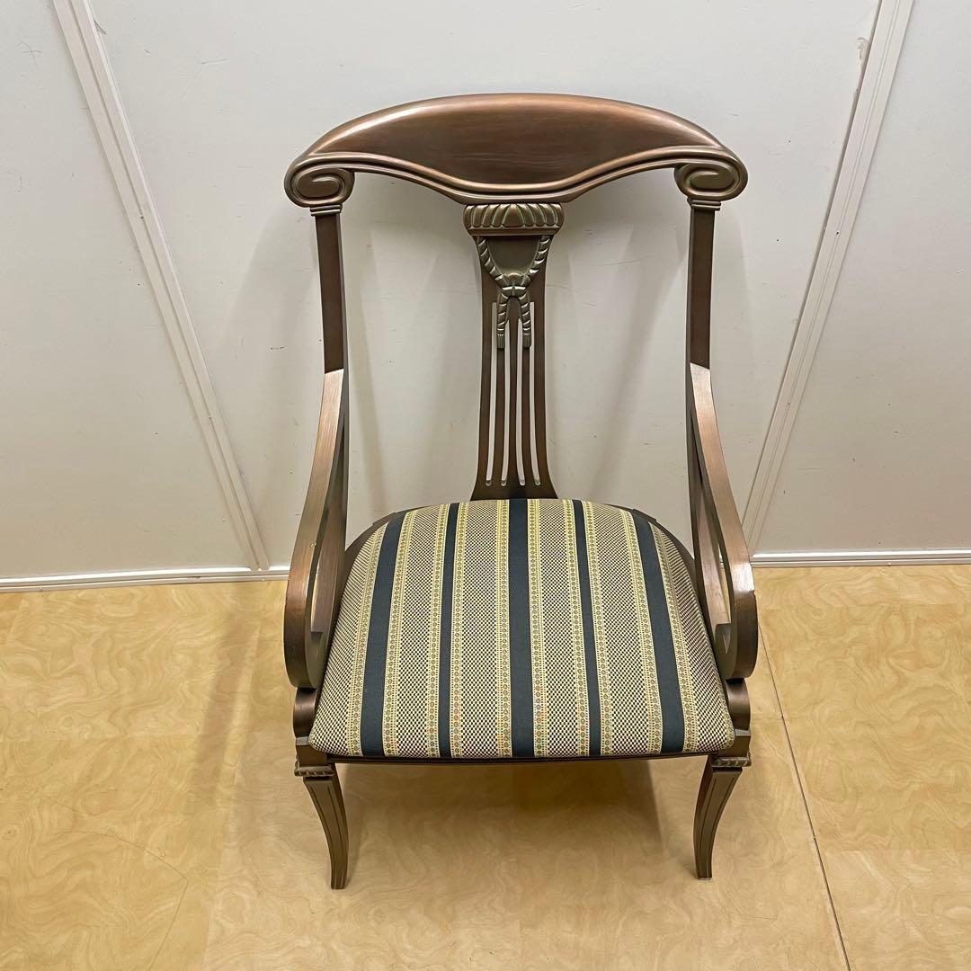アンティーク調アームチェア①ダイニングチェア チェア 椅子 イス ロココ調