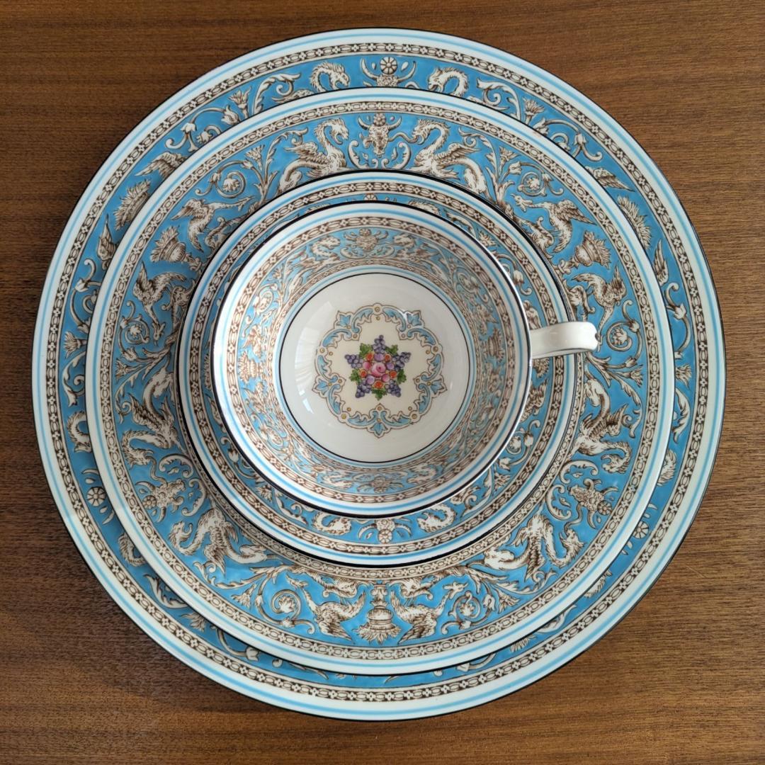 【英国ヴィンテージ】 フロレンティーン ターコイズ 5点セット