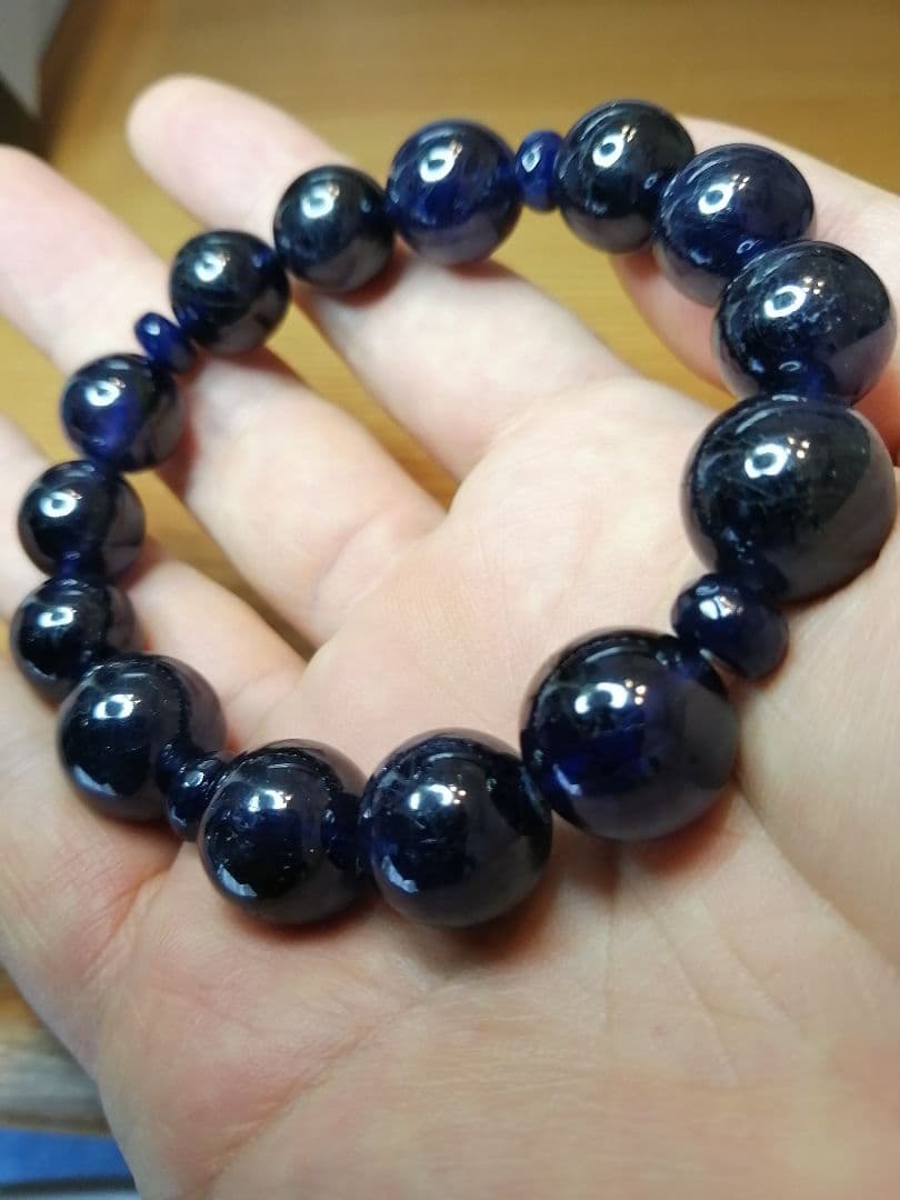 大玉！レア！美しい！！貴重なダークサファイアブレスレット！！