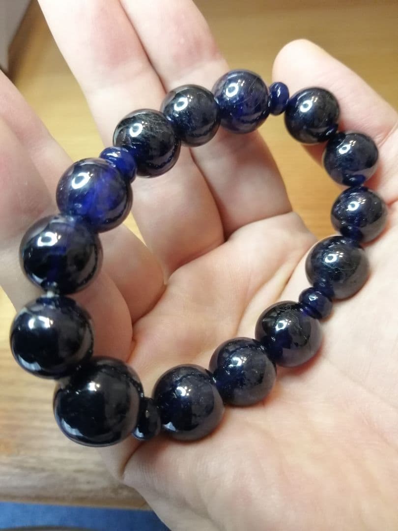大玉！レア！美しい！！貴重なダークサファイアブレスレット！！