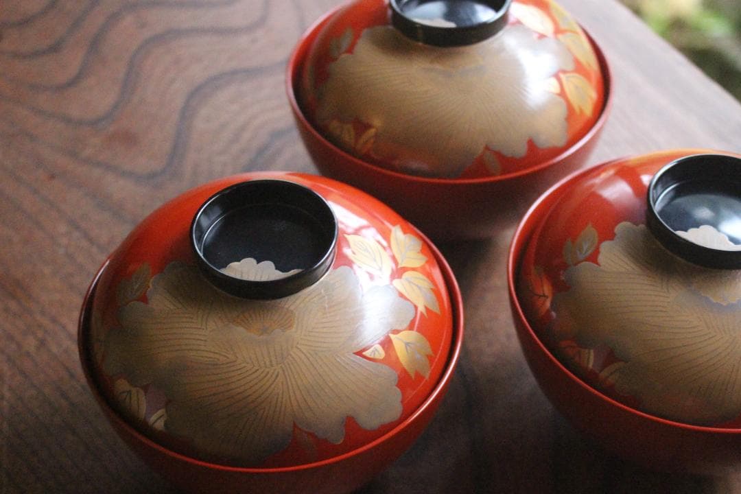 牡丹蒔絵椀5点セット！