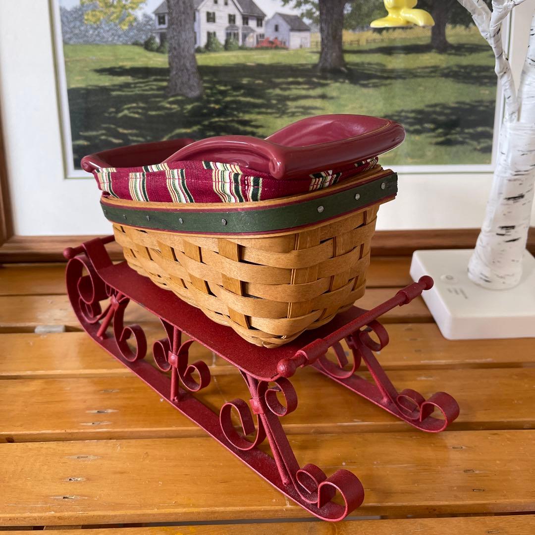 ロンガバーガー　クリスマスバスケット　バスケット　かご　アンティーク