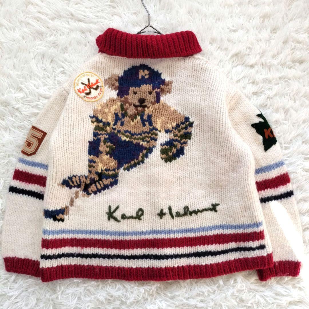 【希少】カールヘルム カウチンセーター テディベア ワッペン ユニセックス