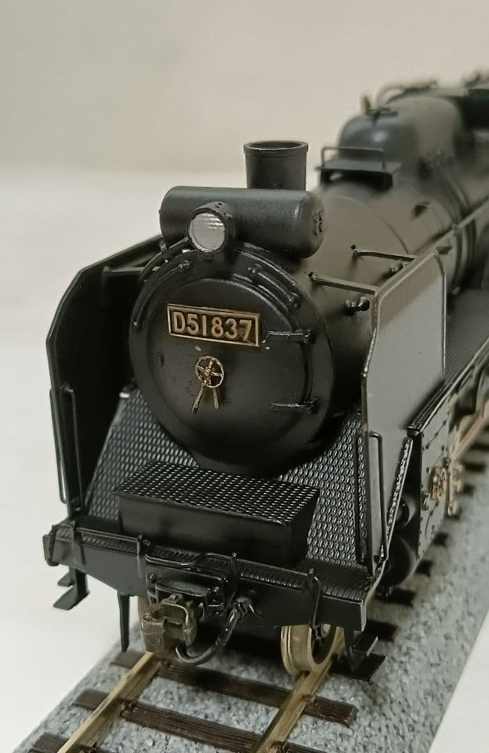 HOゲージ アダチ Ｄ51蒸気機関車、改造あり、モーター交換、メンテナンス済
