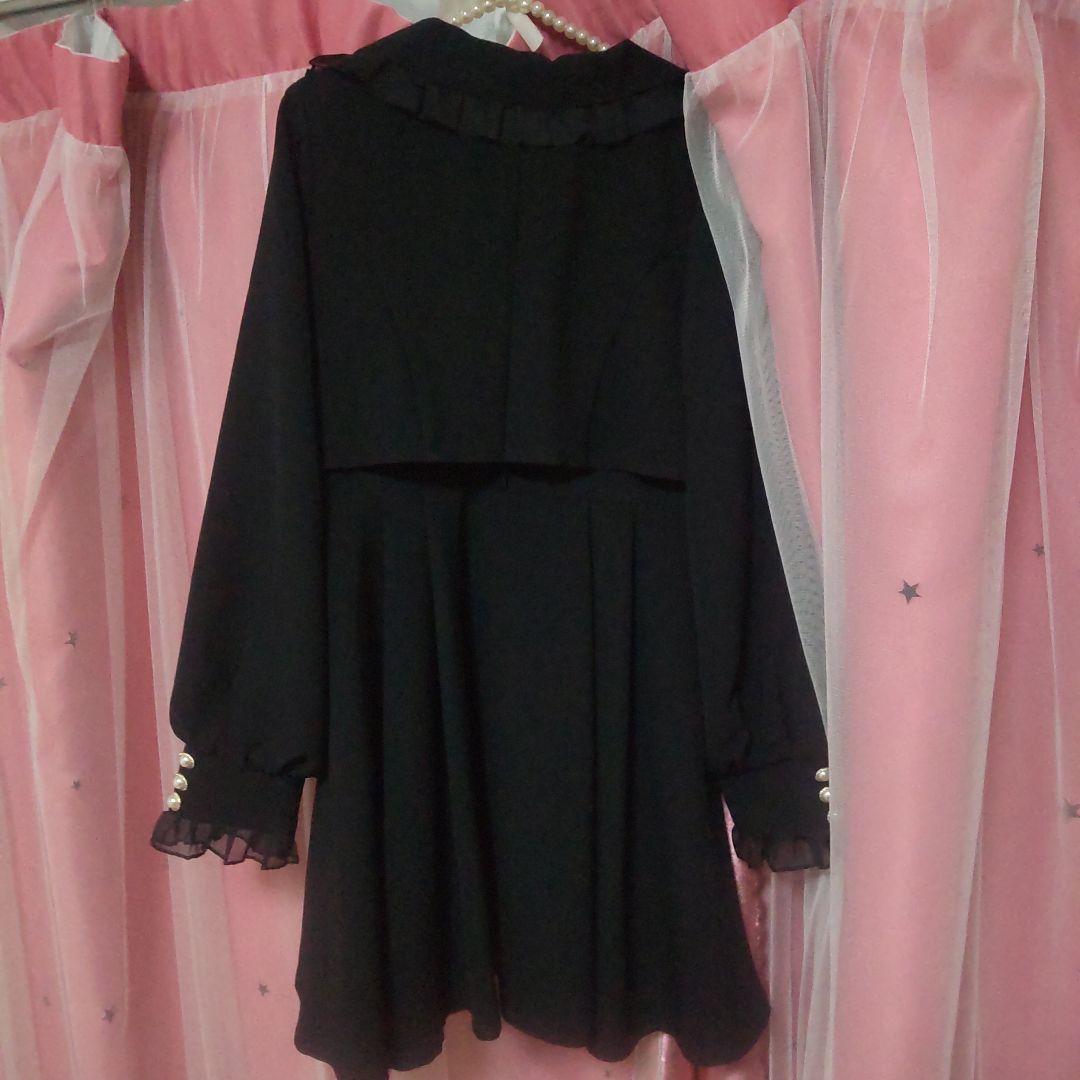 ROJITA シアーフリル トレンチコート ブラック　黒　ビジュー