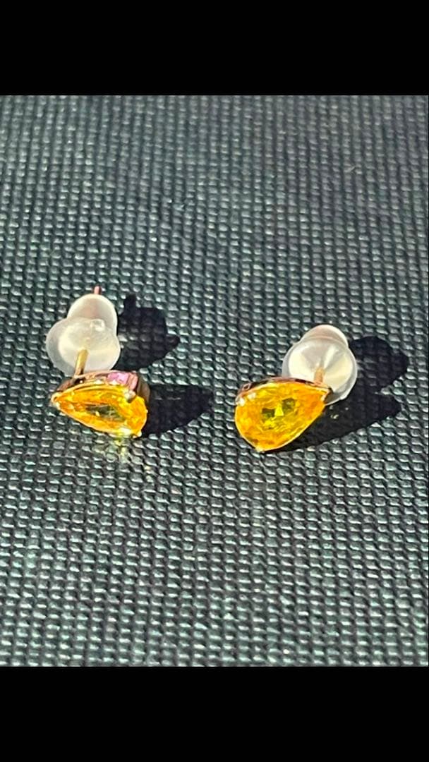 K18 イエローサファイア ピアス 両耳｜総重量0.44g｜刻印あり