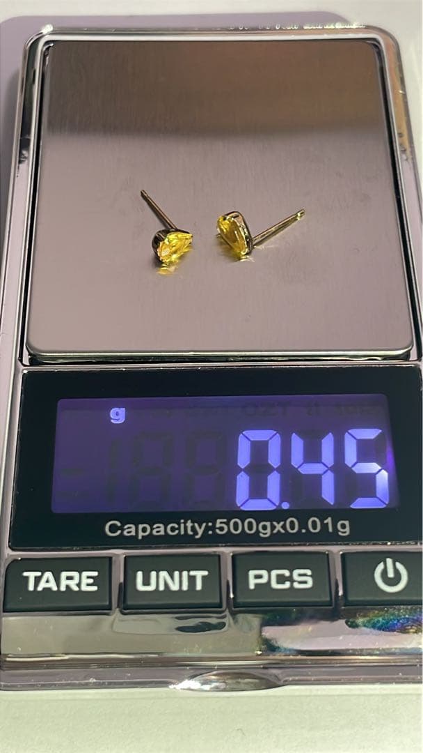 K18 イエローサファイア ピアス 両耳｜総重量0.44g｜刻印あり