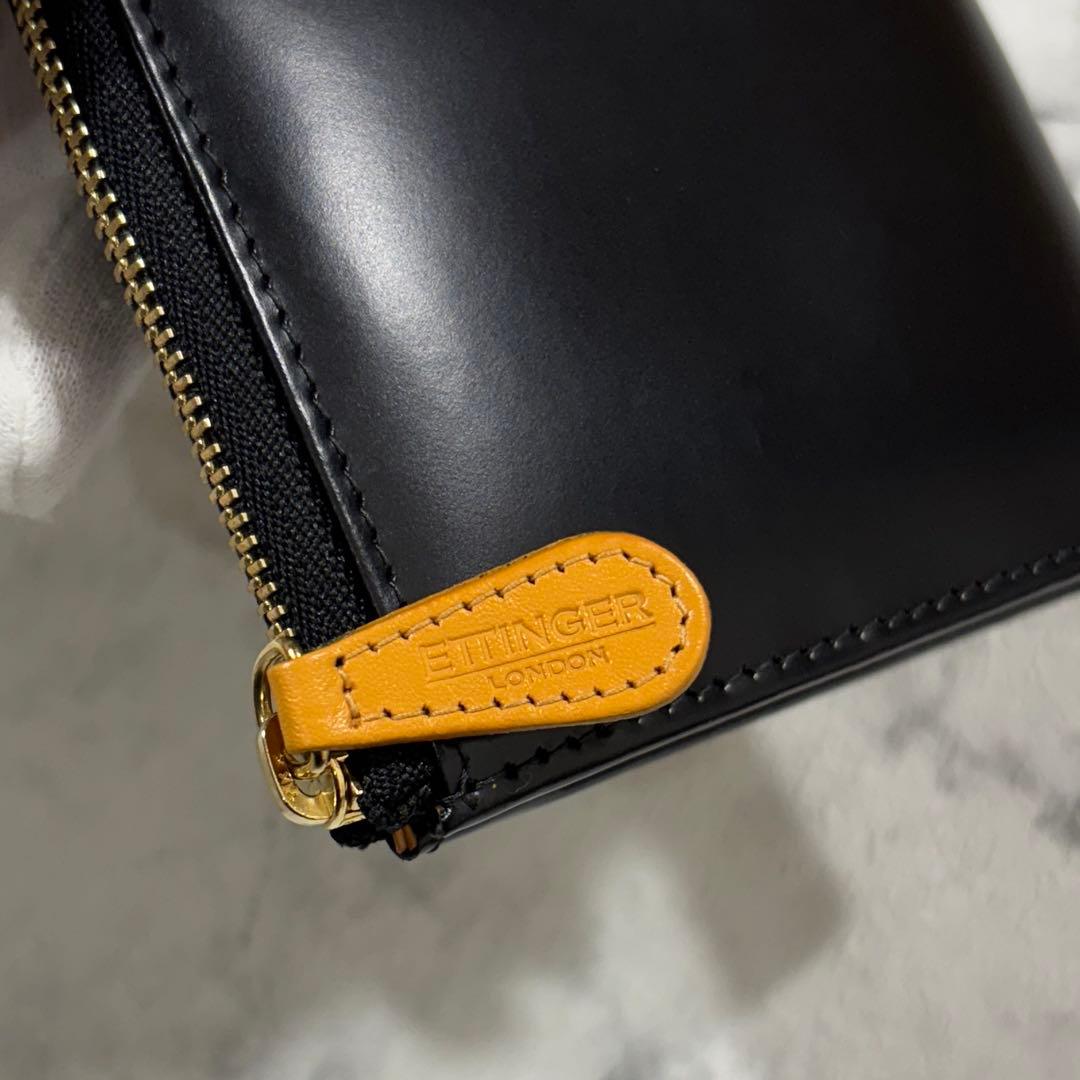 【美品】 エッティンガー Ｌ字 ケース 財布 ブライドルレザー ブラック