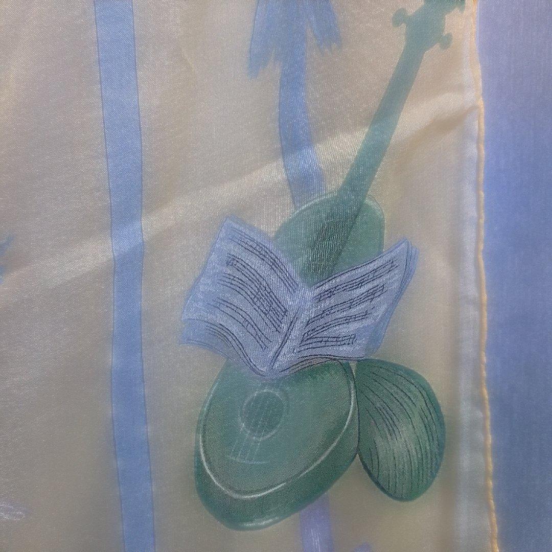 [アガサ!]HERMES バレリーナと楽器のイラスト スカーフ
