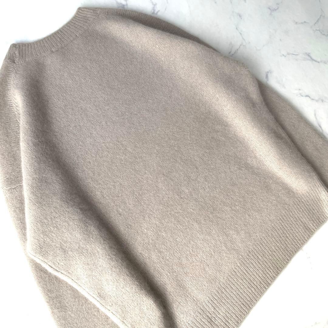 デミルクスビームス フラッフィ クルーネックニット ラクーン100 ベージュ F