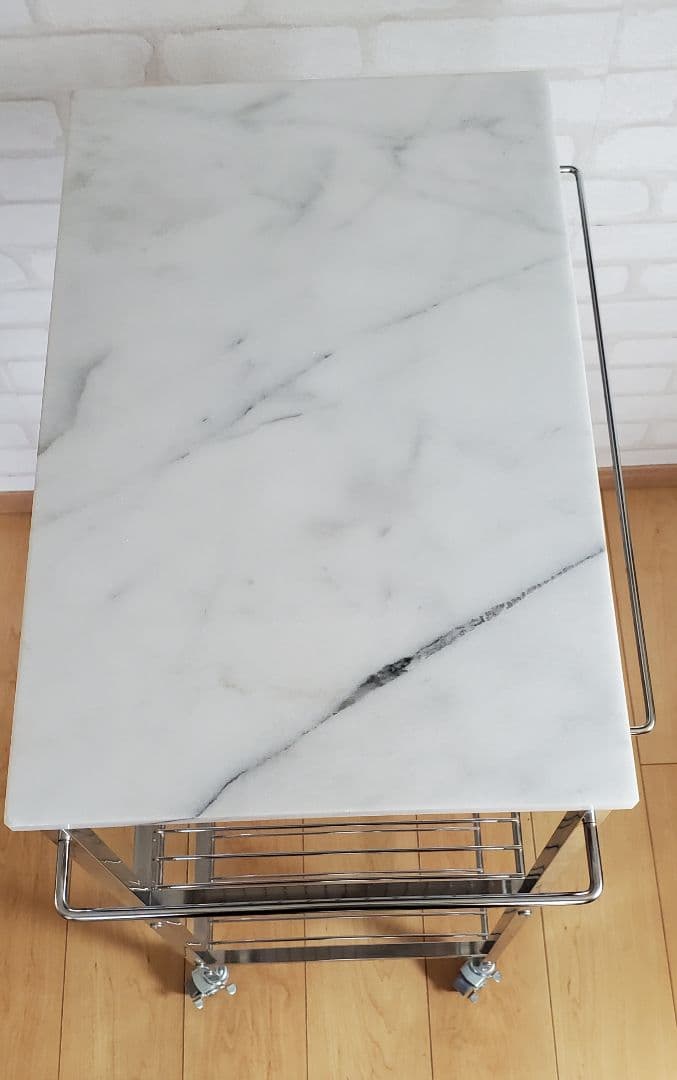 マーブルトップトローリーL 天然大理石 キッチンワゴン
