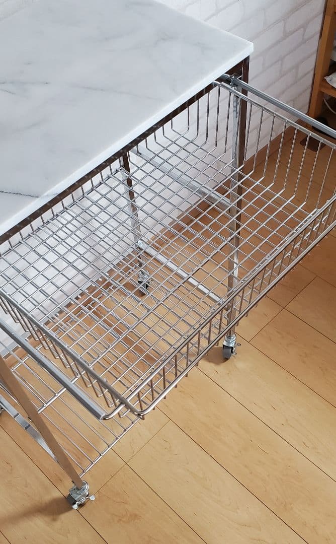 マーブルトップトローリーL 天然大理石 キッチンワゴン