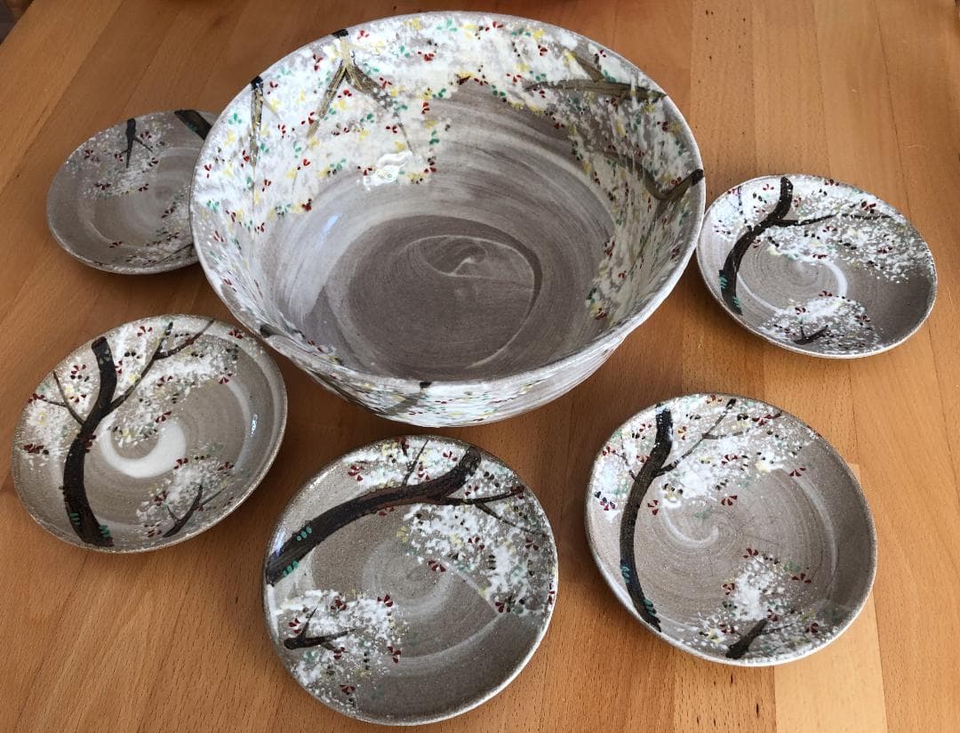 桜の花デザイン ボウルと皿セット