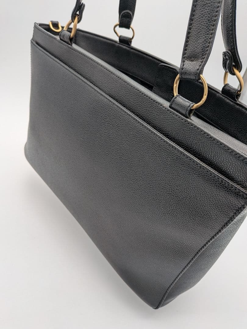 CHANEL ブラックキャビアスキン・ココマーク2WAYトート・ギャランティ付